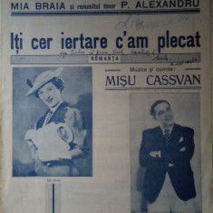 Partitură veche ÎȚI CER IERTARE CĂ AM PLECAT - romanța