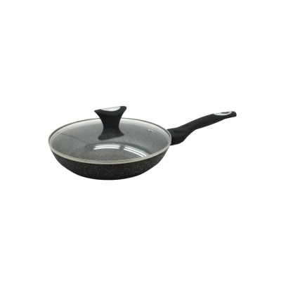 Tigaie din aluminiu cu capac, marmorata, gri, 22cm Klausberg foto