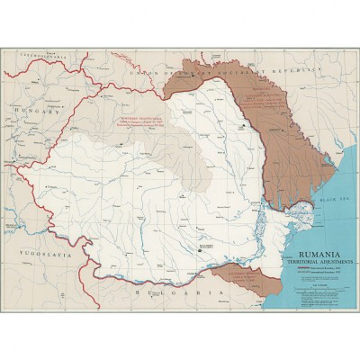 Romania modificari terit. dupa Al Doilea Razb. Mondial, 1948, 50x70cm, repro foto