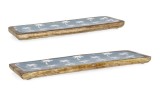 Cumpara ieftin Set 2 tavi lemn mango email Palms 38x12x2h, 46x15x2h