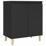 Servanta cu picioare din lemn masiv, negru, 60x35x70 cm, PAL, DKD Home Decor