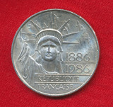 Centenarul Statuii Libertăţii 1886-1986, 100 franci Franţa, 15 g ag 950 moneda 1, Europa