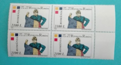 TIMBRE ROMANIA LP1500/1999 10 ani de la Revolutia Romana -BLOC 4 timbre MNH foto
