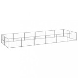 VidaXL Padoc pentru c&acirc;ini, argintiu, 12 m&sup2;, oțel