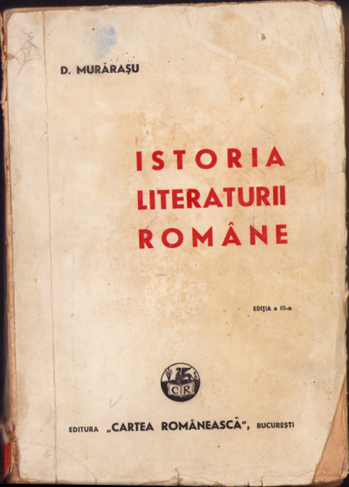 HST C6122 Istoria literaturii rom&acirc;ne de D. Murărașu