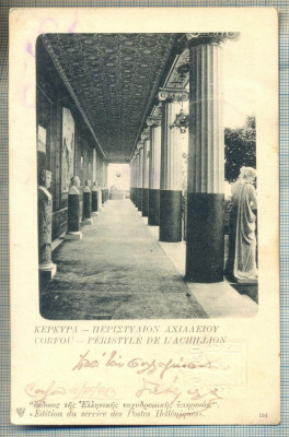 AD 667 C. P. VECHE-CORFOU-PERISTYLE DE...-GRECIA-CIRC1903-IRENE PETRIDES, BRAILA foto