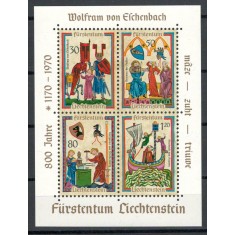 Liechtenstein 1970 527/30 bl 8 MNH nestampilat - Minnesingers (poet liric) (IV)