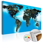 Cumpara ieftin Tablou din plută - Blue World [Cork Map] 60x40 cm