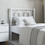 VidaXL Tăblie de pat metalică, alb, 75 cm