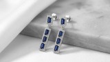 Cumpara ieftin Cercei Lungi Candelabru din Argint 925 cu Safir Cubic E i Zirconiu , Eleganta Regala