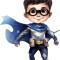 Sticker decorativ Baiat Supererou, Albastru, 81 cm, 1309STK-7
