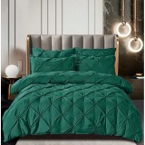 Cumpara ieftin Lenjerie de Pat Finet, Pliuri Brodate, 6 Piese - JO567 Verde Smarald