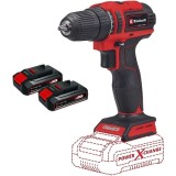 Einhell TE-CD 18/40 Li BL PXC + Twinpack CB - Masina de gaurit si insurubat 40 Nm + Set 2 acumulatori Li-Ion 18 V 2.5 Ah