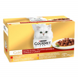 GOURMET GOLD cu Vita, Curcan si Rata, Somon si Pui, Pui si Ficat, 4 x 85 g