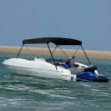 VidaXL Parasolar barcă Bimini cu 2 arcuri, negru, 150x120x110 cm
