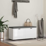 vidaXL Bancă pentru hol cu pernă cu depozitare Alb 100 x 38 x 46 cm 891488