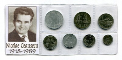 t742 ROMANIA RSR SET MONEDE INFOLIATE NICOLAE CEAUSESCU foto