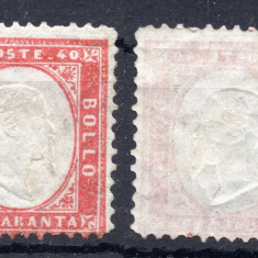 Italy 1862 Definitives King Viktor Emanuel II Mi.11 40C carmine MLH AM.548