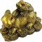 Statueta Feng Shui Iepure cu broasca raioasa pe monede 4,5 cm, model Q37