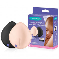 Lansinoh Breastfeeding Washable Nursing Pads inserții textile pentru sutien Light Pink + Black 2x4 buc