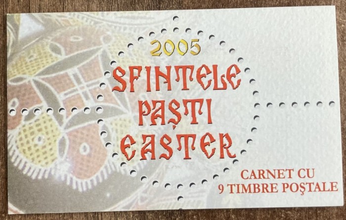D12 - 2005 - Sfintele Pasti - carnet filatelic cu 9 timbre postale