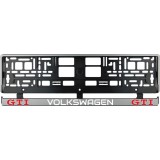 Set 2 bucati, suport numar inmatriculare argintiu VW GTI