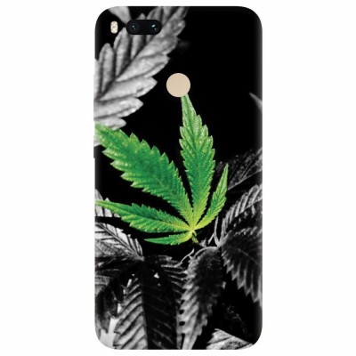 Husa silicon pentru Xiaomi Mi A1, Trippy Pot Leaf Green foto