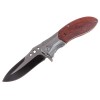 Briceag Vanatoare IdeallStore&reg; 22cm, Otel Inoxidabil, Maro, Lemn, Cutit Pliabil, Compact, Drumetie
