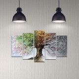 Cumpara ieftin Set tablouri canvas (5 bucati) 5DMDF-6 Multicolor 110x60 cm