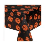 Fata de masa de petrecere Jumbo, neagra cu dovleci portocalii, 178x132cm