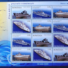 2005 " Ziua marcii - Nave Militare Romanesti " , LP 1688a -minicoala 3 serii,MNH