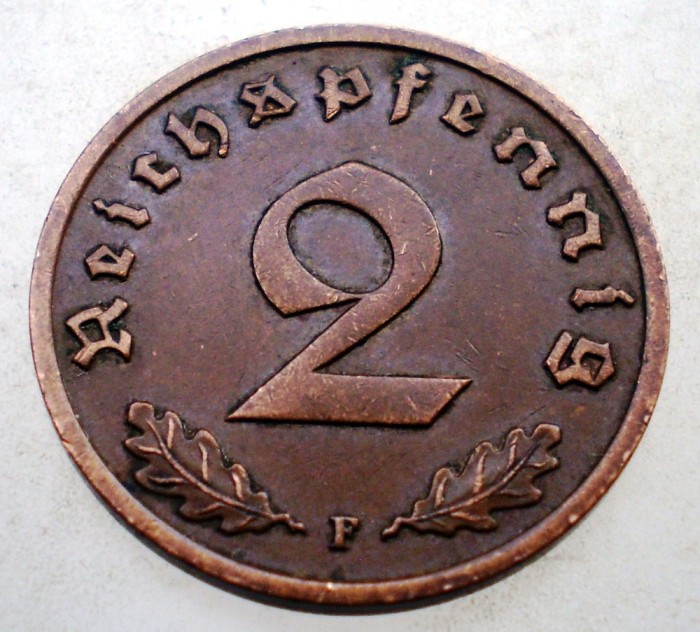 2.977 GERMANIA 2 REICHSPFENNIG 1937 F