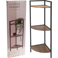 Etajera colt metalica cu 3 rafturi, stil industrial, 102 cm
