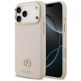 Husa MagSafe pentru Apple iPhone 17 Pro Max, Guess, Grained Strass Logo, Roz