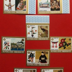 RWANDA, EXPO OSAKA - SERIE COMPLETĂ MNH IMPERF.