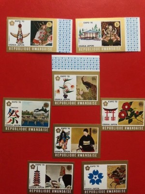 RWANDA, EXPO OSAKA - SERIE COMPLETĂ MNH IMPERF. foto