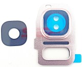 Geam Camera cu Rama Samsung Galaxy S7 Edge G935 Pink Original