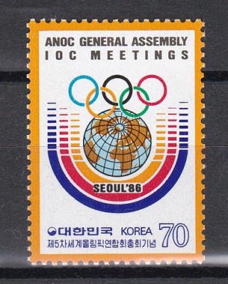 Coreea de Sud 1986-A 5-a Adunare Gen. a Asoc. Comitetelor Naț.Olimpice, Seul,MNH foto