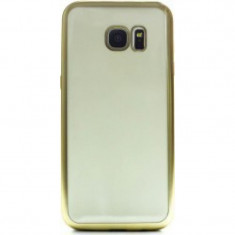Husa Silicon Pentru Samsung Galaxy S7 Edge ( Rama Auriu ) foto