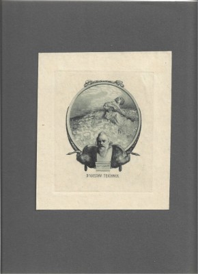 PM473N Ex-libris dr Gustav Teichner de Franz Von Bayros, heliogravură, cca 1910 foto