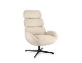 Cumpara ieftin Fotoliu rotativ otel negru poliester crem Violante 76x86x106h