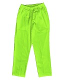 Pantaloni Medicali cu Elastic Pe Stil, Verde Lime - S, talia-1-100cm