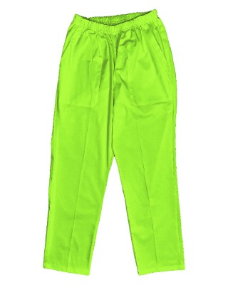 Pantaloni Medicali cu Elastic Pe Stil, Verde Lime - XL, talia-2-96cm foto