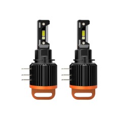 Set 2 Becuri Auto LED H15, Canbus, 20000LM, 200W, 6500K, Plug and Play, Lumina Alba Pura, Design Identic cu Halogenul de Fabrica, Anti-Orbire AutoREY&reg;