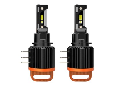 Set 2 Becuri Auto LED H15, Canbus, 20000LM, 200W, 6500K, Plug and Play, Lumina Alba Pura, Design Identic cu Halogenul de Fabrica, Anti-Orbire AutoREY&amp;reg; foto