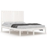Cumpara ieftin Cadru de pat mic dublu, alb, 120x190 cm, lemn masiv