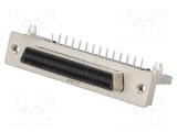 Conector SCSI TE Connectivity AMPLIMITE 50 pini ecranat unghi 90&deg; cu fixare clichet și șuruburi