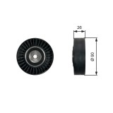 Rola ghidare curea transmisie VW Crafter 30 35, Crafter 30 50, Crafter 30 50 Sasiu Motor 2.5 TDI, 26 mm, OE 076260938