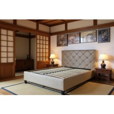 Pat Hypnotic 160x200 cm Tapitat Catifea Bej Somiera Inclusa (cod ML 1705-01)