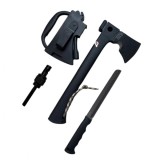 Cumpara ieftin Topor Tactic Vanatoare IdeallStore&reg; cu Cutit, Amnar, Fluier, Teaca, Otel 440C, 35.5 cm